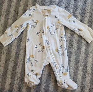 Carter's White and Gold Footed One Piece